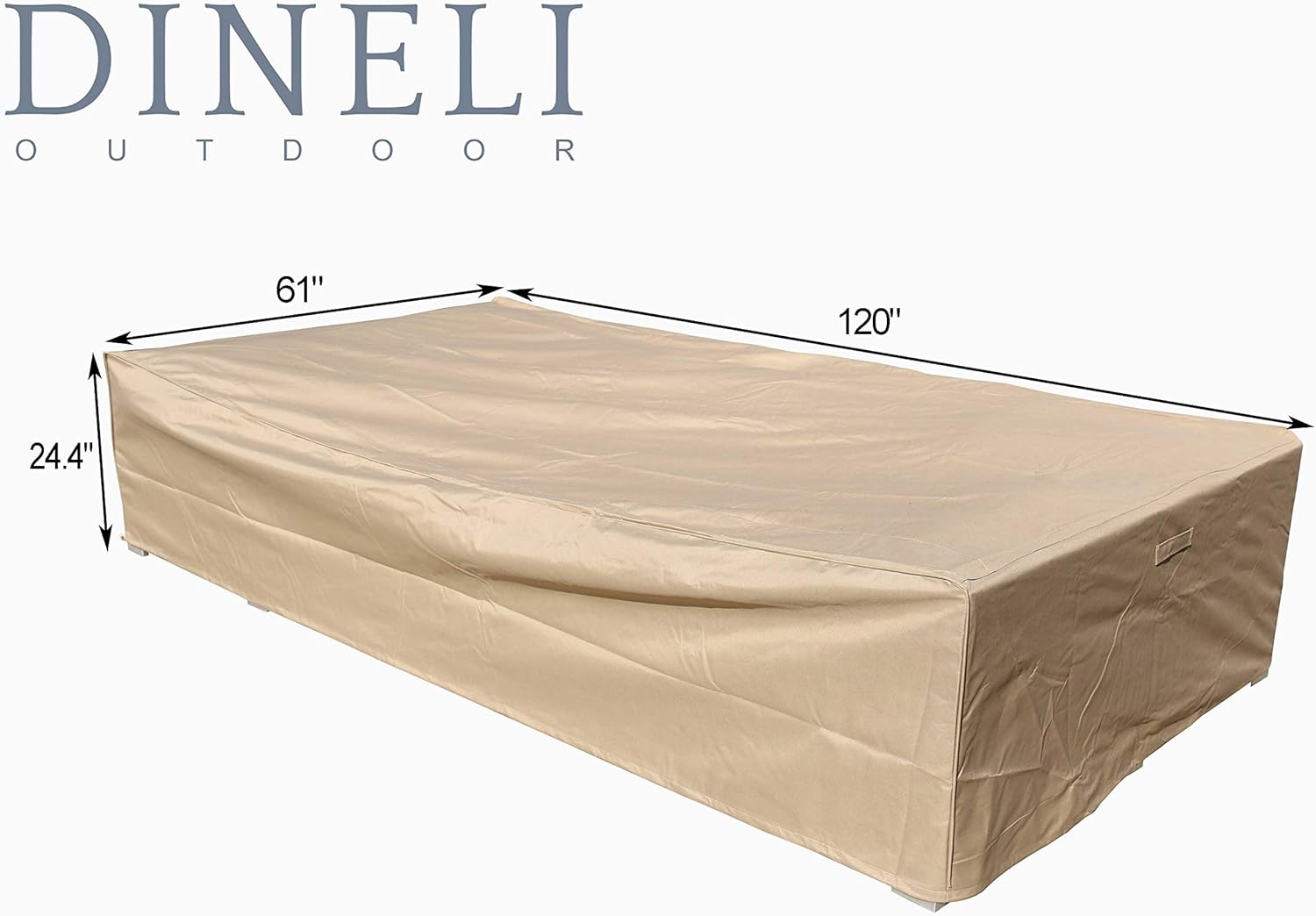 Outdoor Sectional Patio Sofa Covers Waterproof and Water Resistant 120＂L x 61＂W x 24.4＂H Heavy Duty 600D Rectangular Furniture Covers (Olive Green): Kitchen & Dining