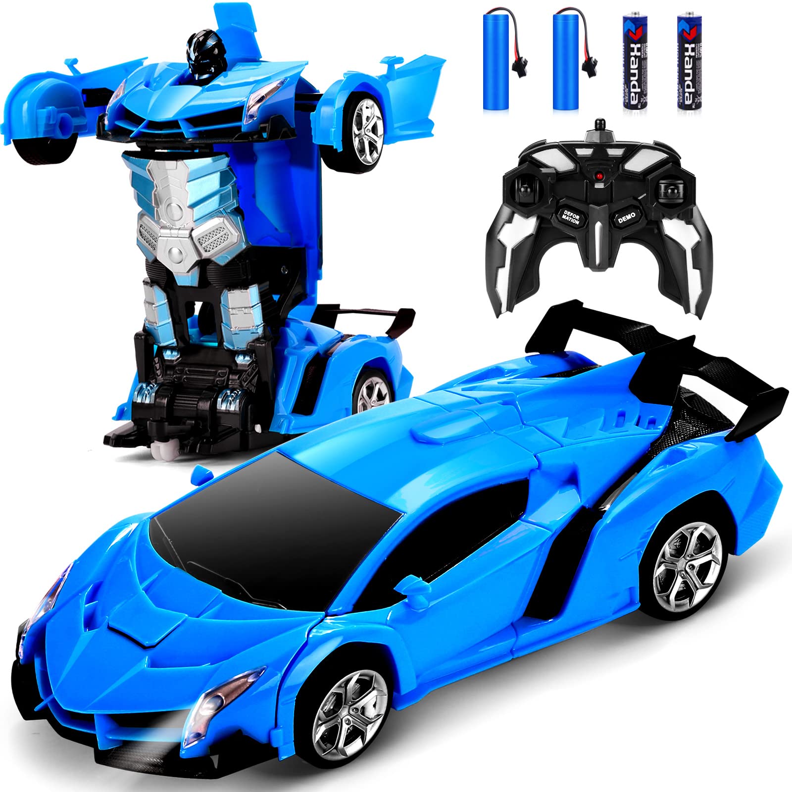 Photo 1 of Dolanus Remote Control Car - Transform Robot RC Cars Contains All Batteries: One-Button Deformation and 360 Degree Rotating Drifting, Present Christmas Birthday Gift for Boys/Girls