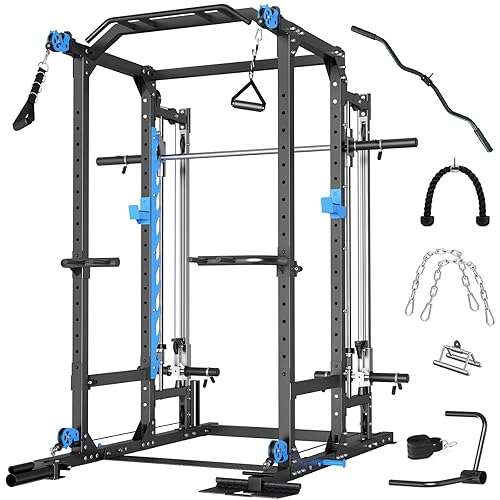 Multifunctional Power Cage Rack with Cable Crossover/Smith Machine ...