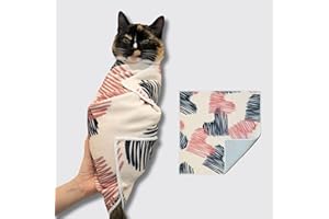 Cat Grooming Wrap, Self-Cling Cat Holder for Tooth Brushing, Ear Cleaning, Mite Treatment, Dental Treats, Cat Swaddle Wrap, R
