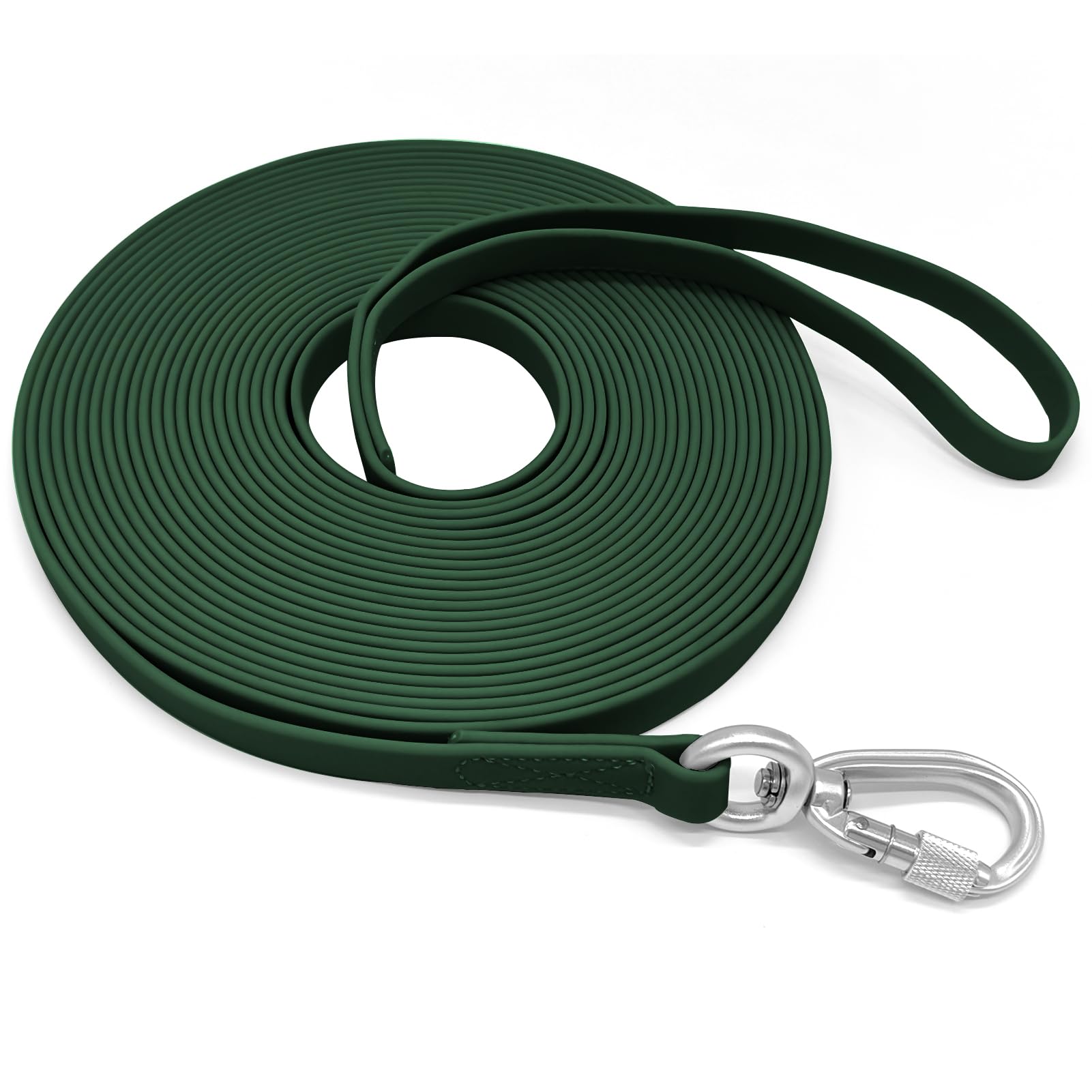 Photo 1 of ZALER Long Dog Leash Waterproof Training Leashes 50ft 30ft 20ft 15ft 10ft 6ft, Odor Proof Recall Long Line Lead with Aviation Aluminum Carabiner Clip for Small, Medium, Large Dogs (50FT, Forest Green)