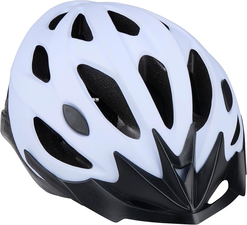 CASCO BICICICLETTA Ø55-58 CM - BICICLETTA UOMO DONNA - LEGGERO CON VENTILAZIONE E CINGHIA - BIANCO PER TUTTO I