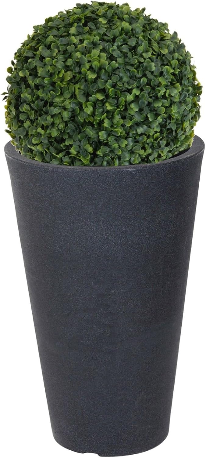 URBN Living Round Charcoal Grey Plant Pot With Artificial Grass Dome