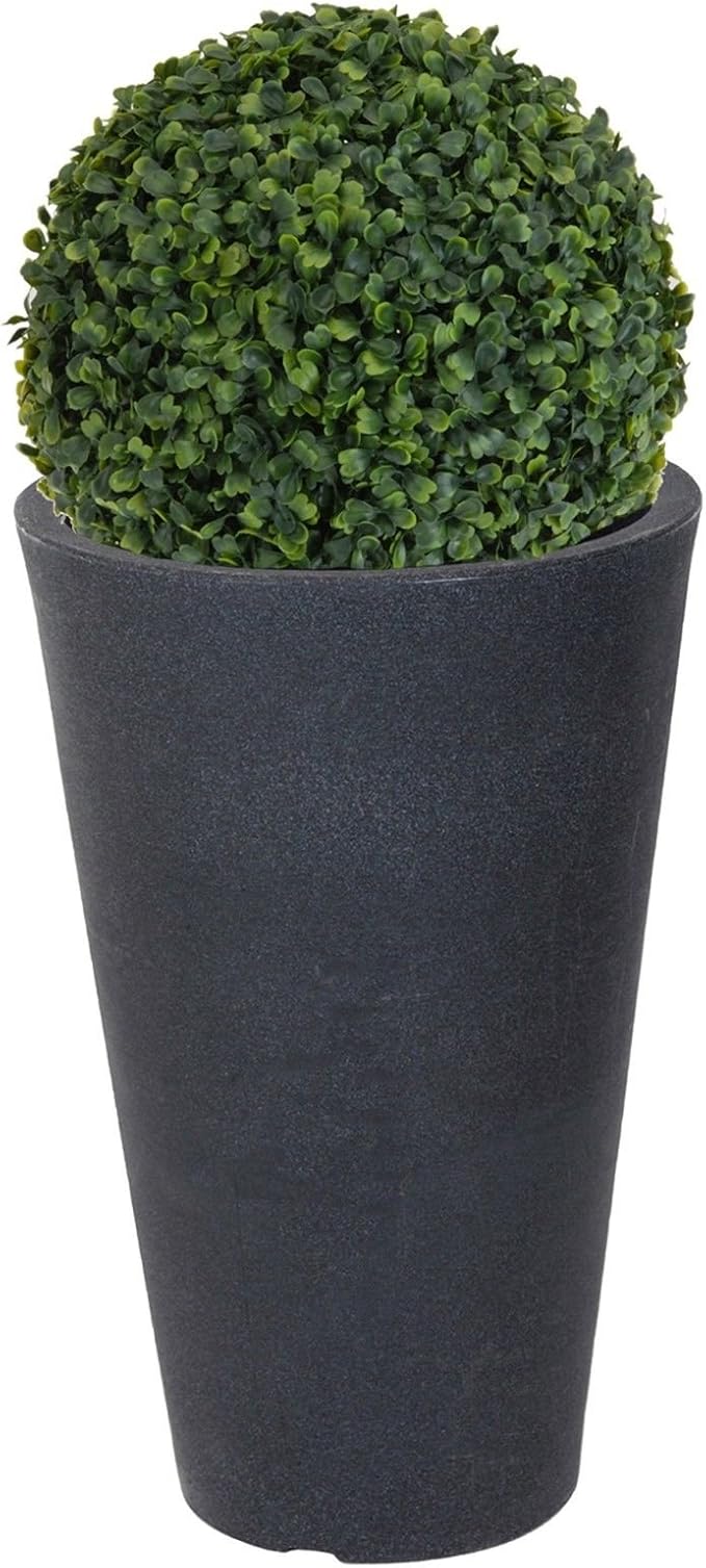 URBN Living Round Charcoal Grey Plant Pot With Artificial Grass Dome