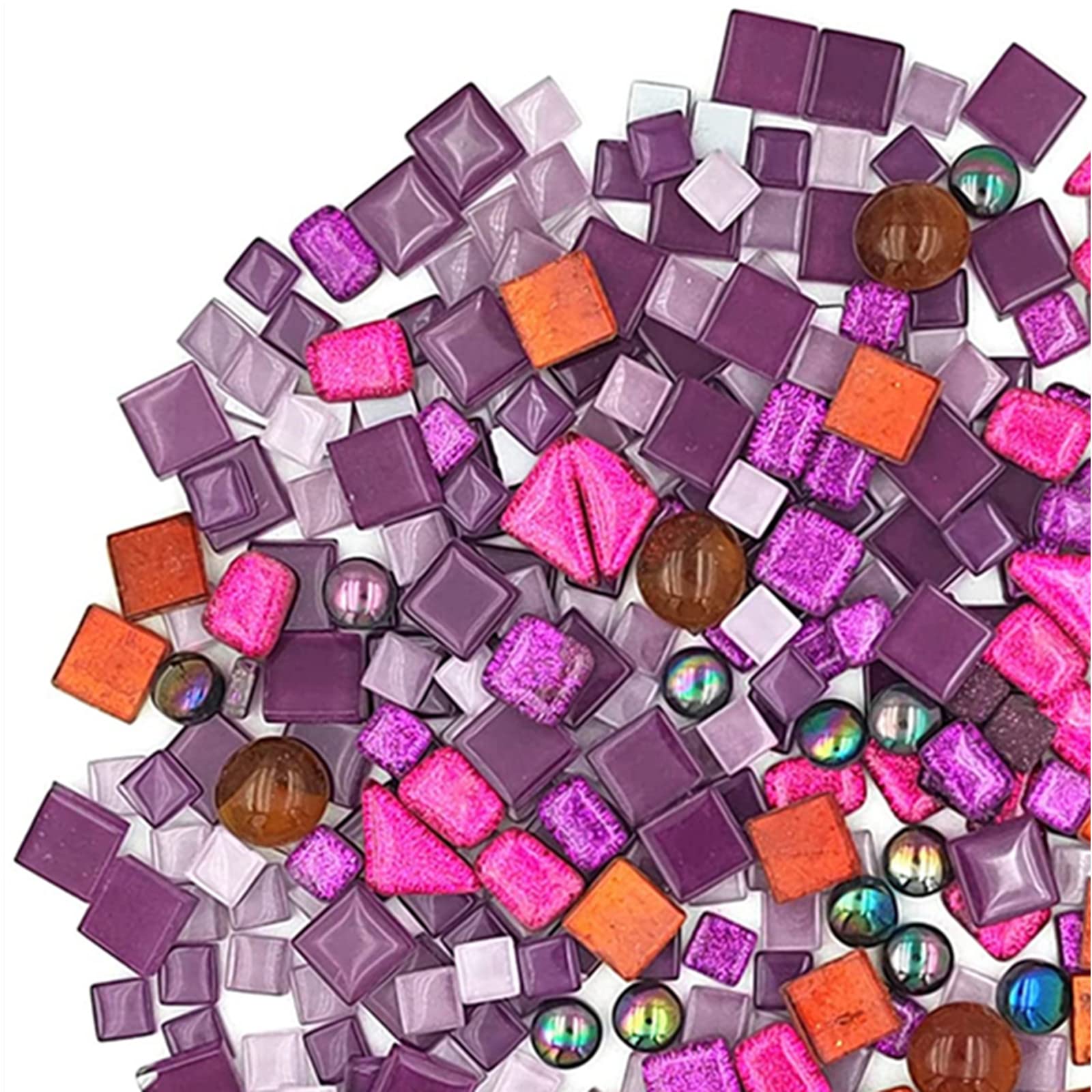 BTMIEY 200g Mixed Color Crystal Mosaic Tiles, Tiny Mini Mosaic Tile DIY Hobbies Children Handmade Crystal Craft for Craft Bathroom Kitchen Home Decoration DIY Art Projects (Purple Series)