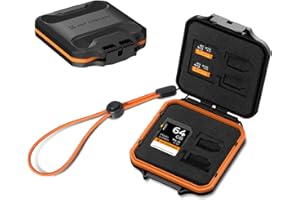 K&F CONCEPT 12 Slots Slim SD Memory Card Case, Water-Resistant SD Card Holder, Anti-Shock Storage Box for 4 SD SDXC SDHC Card