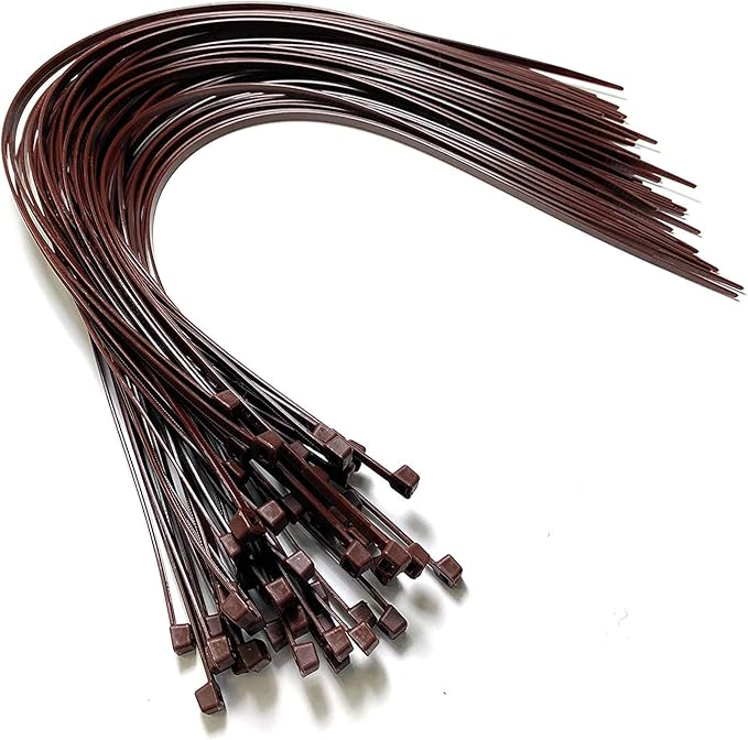 Cable Ties 450mm x 4.8mm 17.7" Extra Long Tie Wraps High Quality Nylon Zip Ties (50, Brown