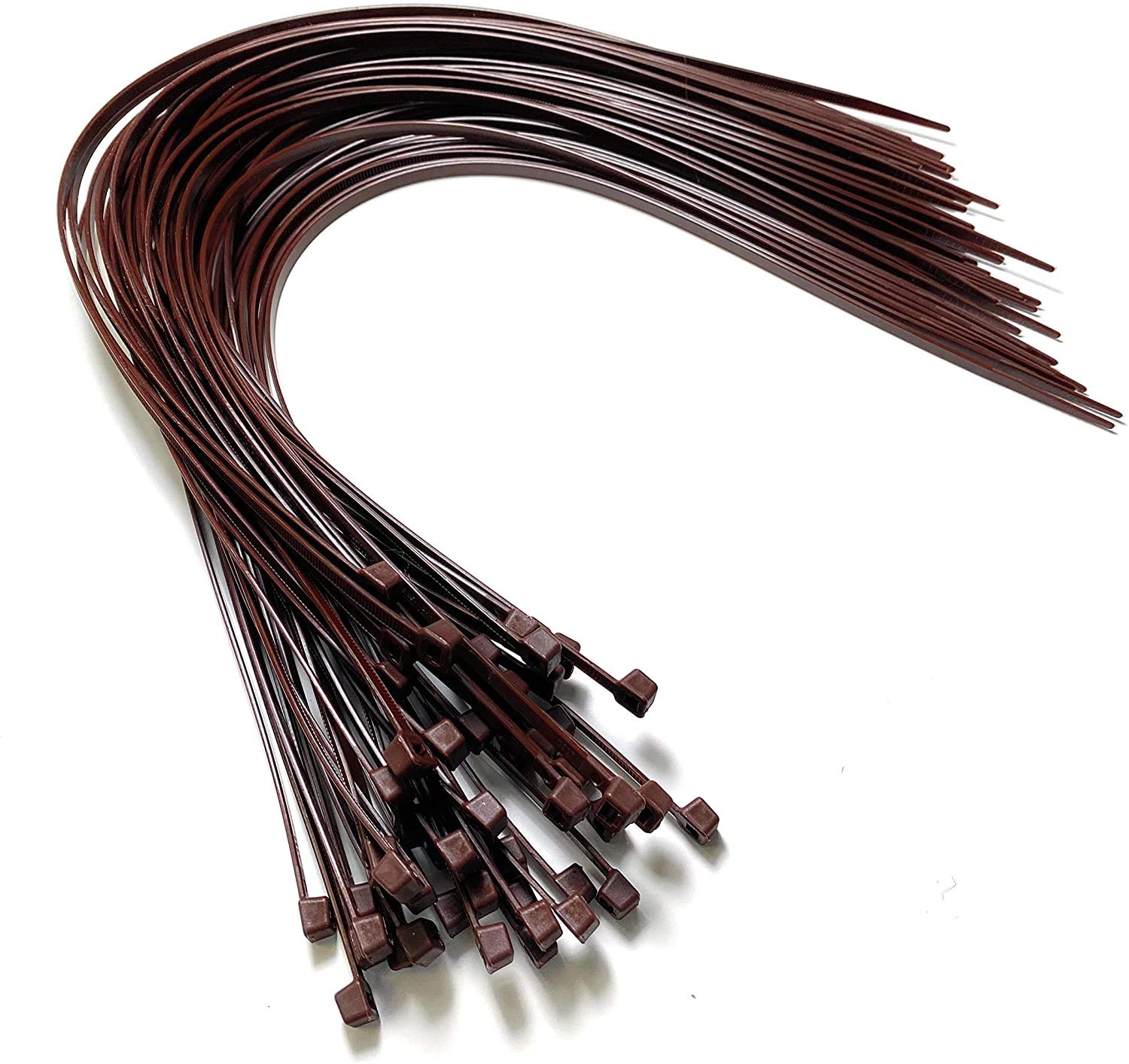 Cable Ties - 450mm x 4.8mm - 17.7" Extra Long Tie Wraps - Nylon Zip Ties (50, Brown)