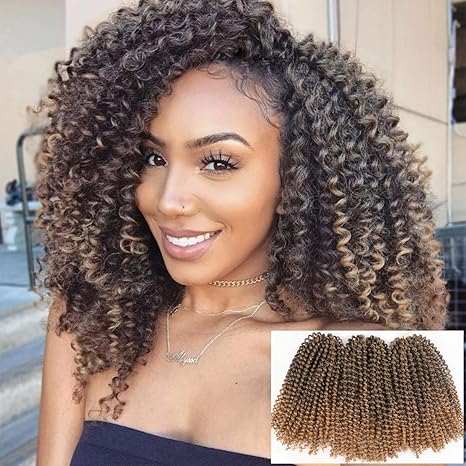 9 Pcs Ombre Color T27 Marlybob Braiding Hair 8 Inch Synthetic Afro