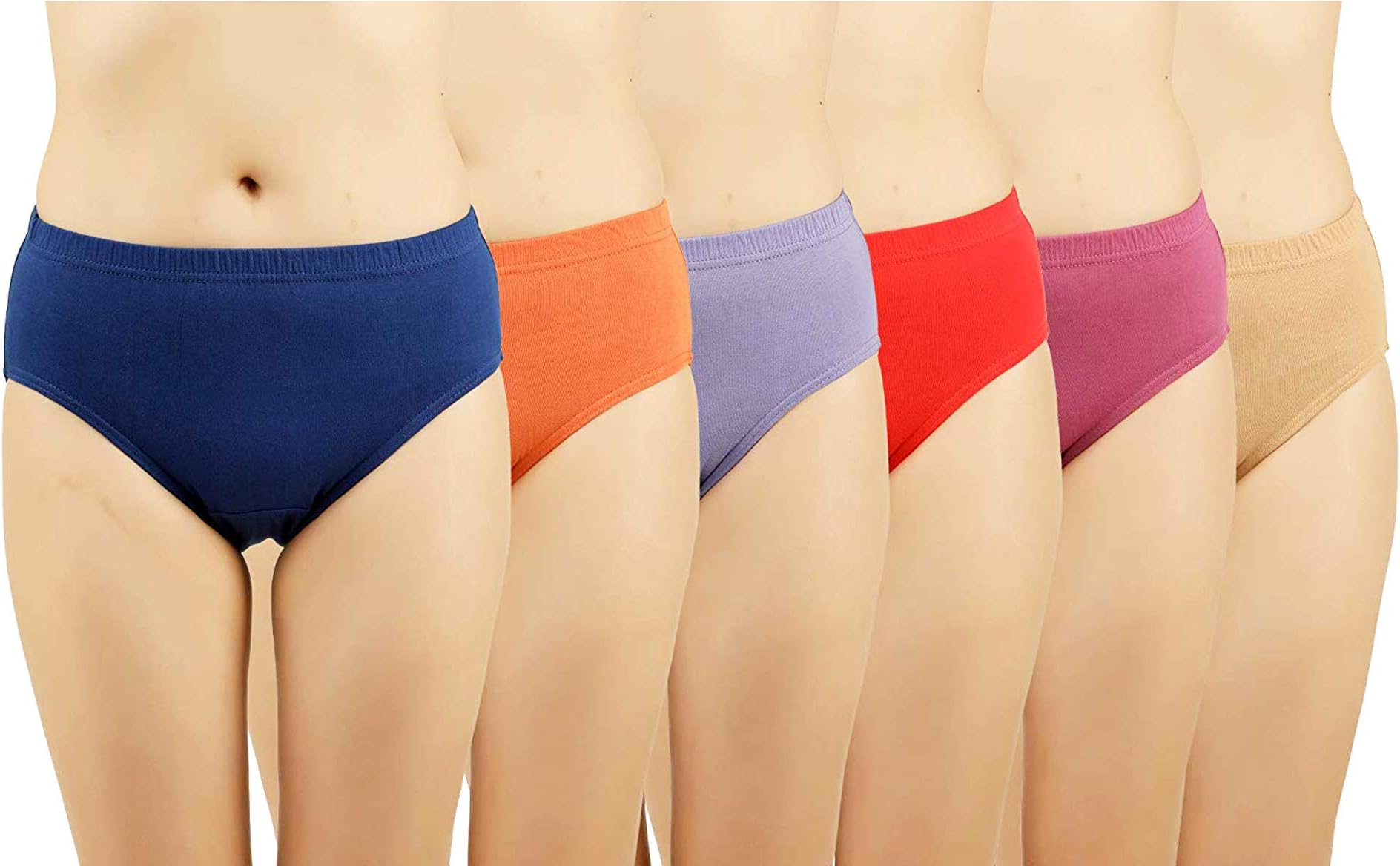 Cotton Hipster Panties for Womens Combo, Multi Coloured - (Pack of 6)