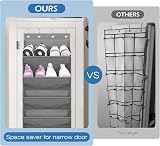 MISSLO Door Shoe Rack Over the Door Organizer Holds 12 Pairs Grey view 5