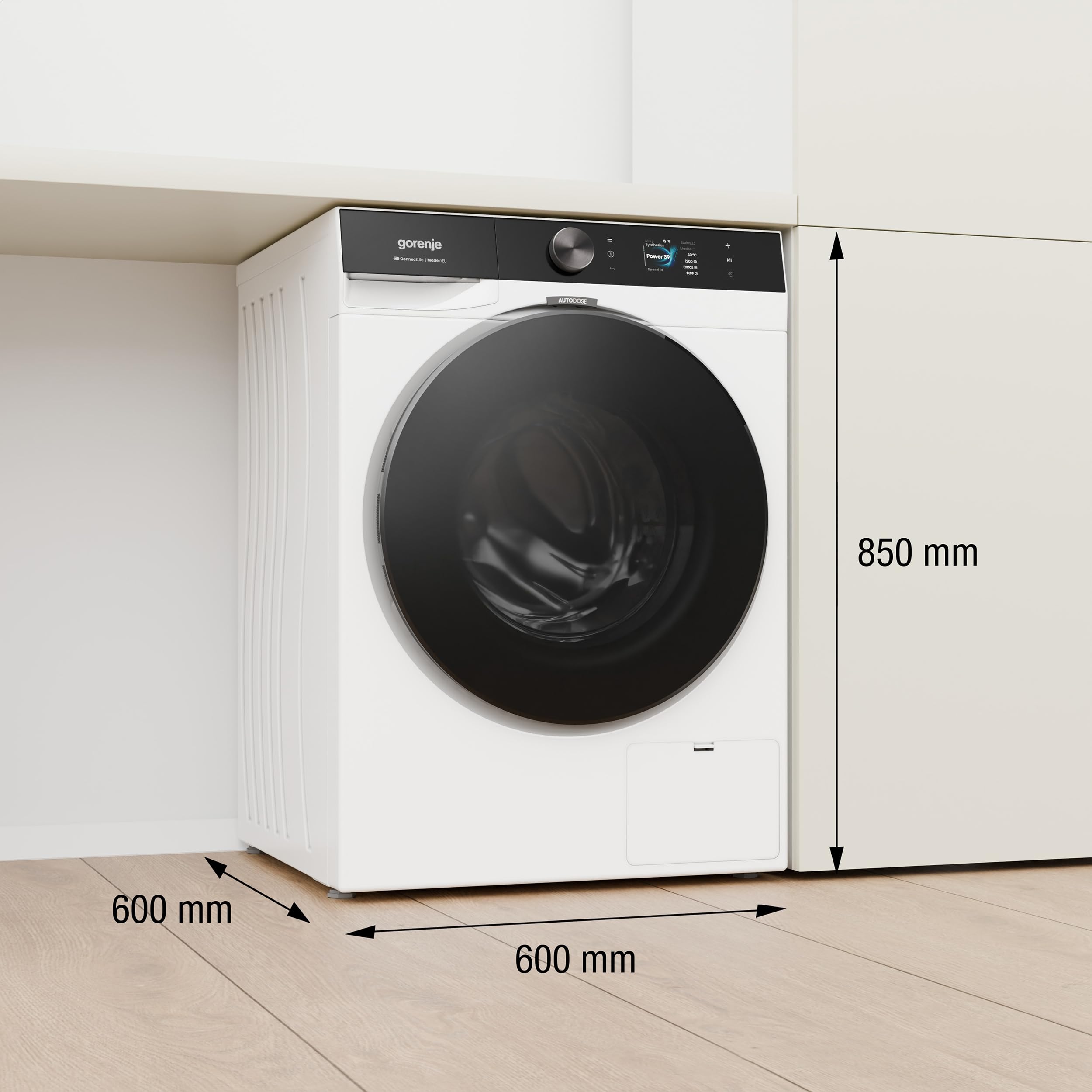 Gorenje WG814A5T4 Waschmaschine mit Dampffunktion, 10kg, 1400 U/Min, 20 Programme, TFT Farb-Display, SuperSilent 68 db(A), AutoDosing, UltraClean, FastWash Pro, ConnectLife, ShoeWash, EEK A, Weiß 2