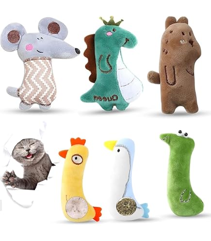 Jouet Chat Herbe à Chat 5 Pièces - Forme Bonhomme Pain D'Épice, Rempli Coton, Cadeau Noël Pour Chats