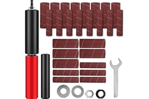 AROVHAR Drum Sander Set, Aluminum Oxide 120 Grit Sandpaper, Compatible with Metal, Stone, Glass, Power Drill Driven, 15x25x6 