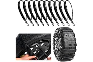 UgyDuky 20PCS Emergency Snow Tire Chains, Universal Anti-Skid Tire Straps for Cars SUV Trucks, Adjustable Thickened Traction 