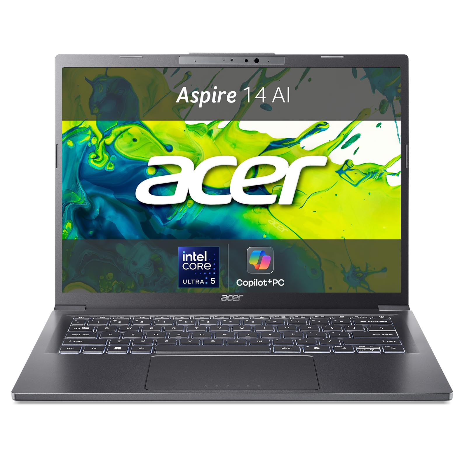 Acer Aspire 14 AI Laptop | Display 14” WUXGA OLED | Intel Core Ultra 5-226V | 16 GB RAM | 512 GB SSD | Copilot+ PC | Windows 11 | QWERTY | PC Portatile IA, 14"