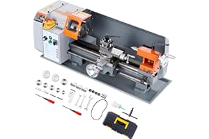 Uargd Metal Lathe Machine, 7.87'' x 13.78'', Compact Benchtop Power Lathe, 50-2500 RPM Variable Speed, 500W Brush Motor with 