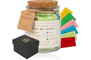 XUPINGJITI Handmade Jars Bible Verses in a Jar Hope Prayer Scripture Jar Church Biblical Christian Gifts for Dad Mom Teacher Women Men Glass Jars Read Me When with 84 Classic Bible verses