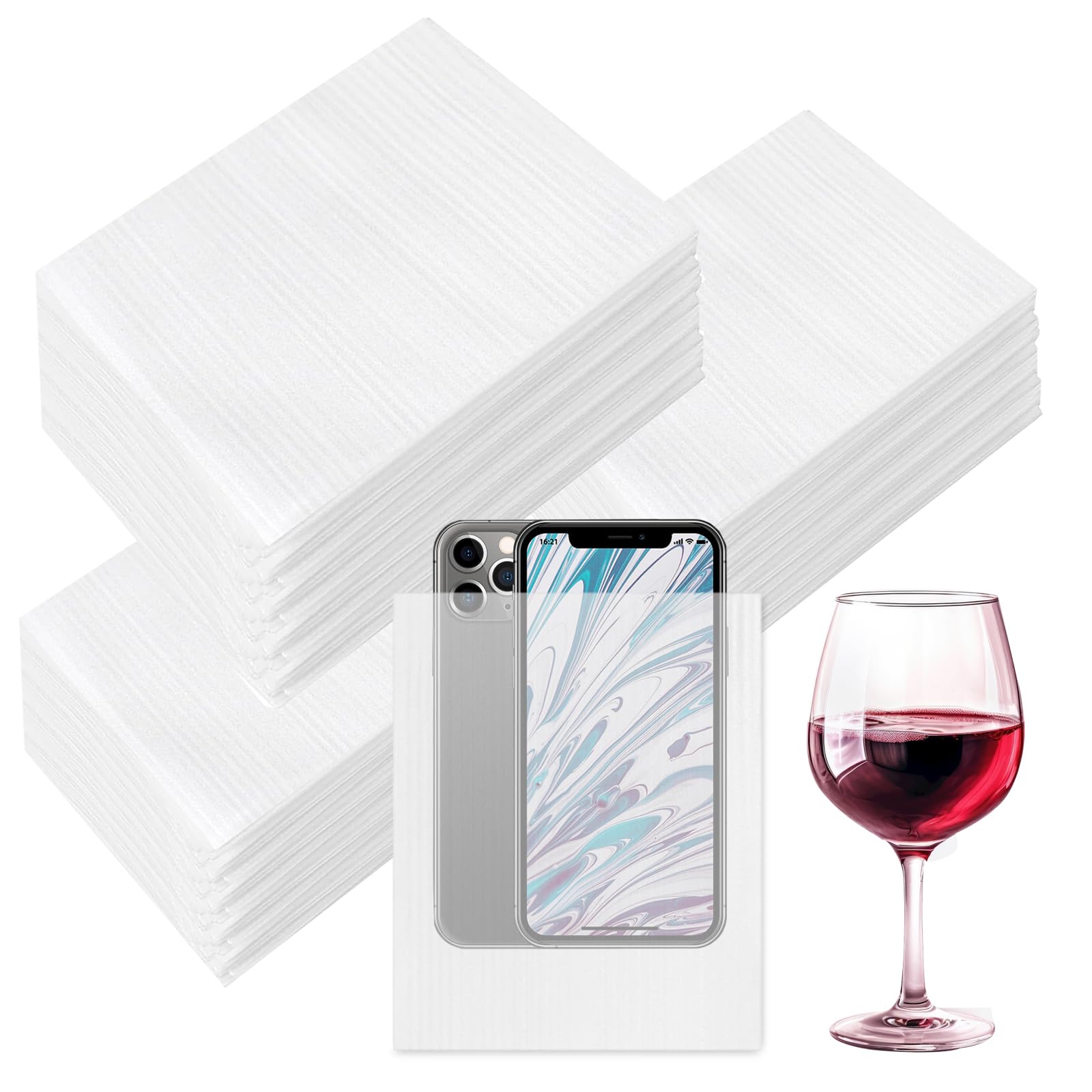 Photo 1 of 200 Pack Foam Pouches 6x8 Inch, Cushion Foam Pouch Protect Fragile Items, Packing Foam Wrap Pouches for Moving, Storing and Packing supplies Protect Glasses, China, and Dishes