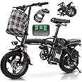 Electric Bike for Adults Teens, Commuter City Foldable ebike with 560W Motor and 48V Battery, 24MPH 3-Level Assist, Dual Disc Brakes,14" Compact Folding Electric bicycle with UL 2849 Certified