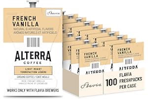 Alterra A183 Alterra Coffee Freshpacks, French Vanilla, 100/CT, Black