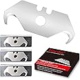 Harita Utility Hook Blades 30 Pack, High Carbon Steel Standard Size Utility Knife Refill Blades, Heavy Duty SK5 Hooked Razor 