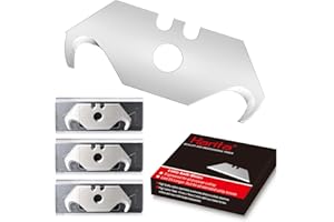 Harita Utility Hook Blades 30 Pack, High Carbon Steel Standard Size Utility Knife Refill Blades, Heavy Duty SK5 Hooked Razor 