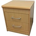 Hodedah 2 Drawer Nightstand, Beech, 21.65 in x 48.03 in x 72.83 in