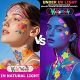 AOOWU Glow in The Dark Face Paint Pens 10 Colors UV Neon Kit view 3