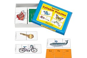 Really Good Stuff - Spanish Syllable Puzzles - 40 Puzzles - 2, 3, 4, and 5-Syllable Words - Includes Storage Box - Teaching Guide