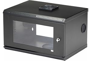 StarTech.com 2-Post 6U Wall Mount Network Cabinet w/ 1U Shelf, 19" Wall-Mounted Server Rack for Data Computer Equipment, TAA