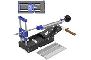 XARILK Foldable & Portable Knife Sharpening System, Adjustable Knife Sharpener Kit with 3 PCS Aluminum Plates Diamonds (320#,