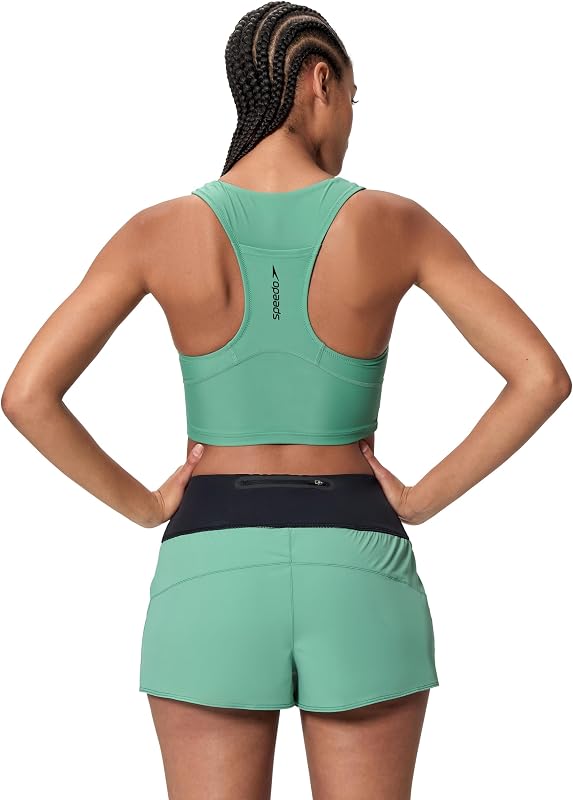 Solid Lookout 12" Nuotare Corto per Donna, Verde Scuro, M