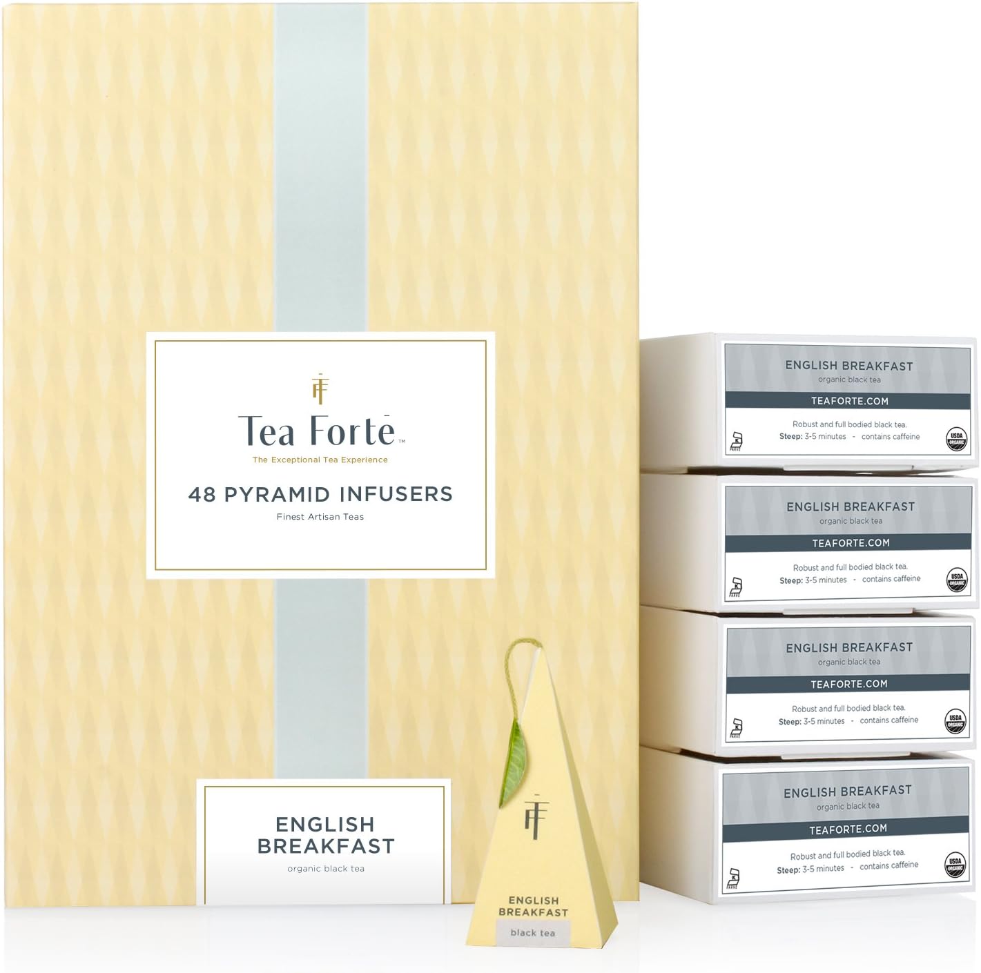 Tea Forté Bulk Pack English Breakfast Black Tea, 48 Handcrafted Pyramid