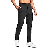 Pudolla Men's Golf Pants Stretch Sweatpants with Zipper Pockets Slim Fit Work Casual Joggers Pants for Men