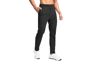 Pudolla Men's Golf Pants Stretch Sweatpants with Zipper Pockets Slim Fit Work Casual Joggers Pants for Men