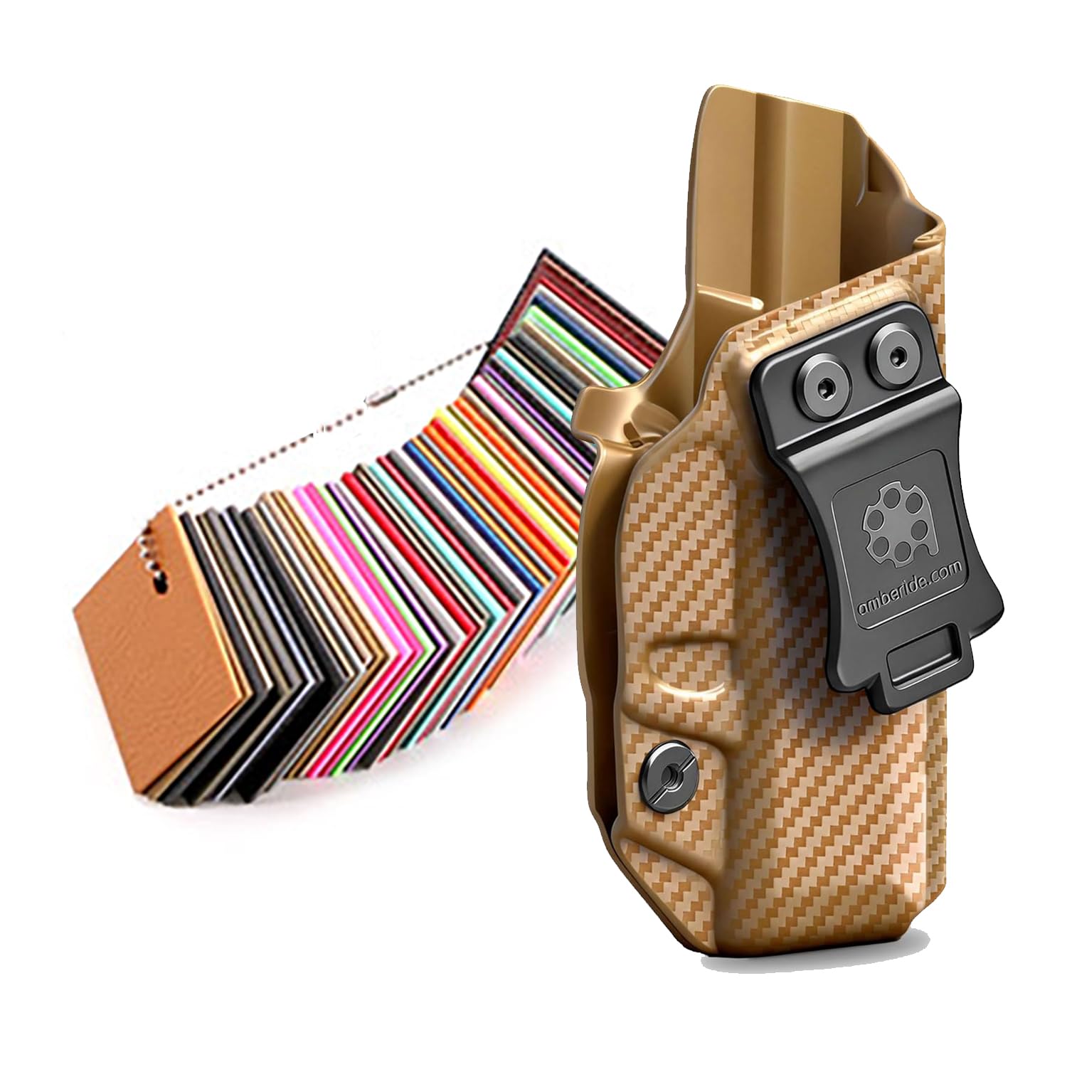 Amberide IWB Kydex Holster for Glock 17 19 19X 20 21 22 23 26 27 31 32 34 42 43 43X 45 48 Gen 1 2 3 4 11 & MOS, Select Your Model- Concealed Carry Quick Draw, Full Trigger Guard Coverage Image