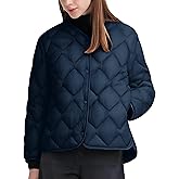 Little Donkey Andy Womens Quilted Jackets Long Sleeve Button Down Diamond Puffer Jacket Winter Outerwear with Pockets