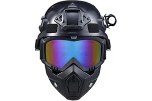 BROYEUR Airsoft Helmet Mask, Paintball Helmet Mask,Full Face Tactical Helmet Mask,Detachable Adjustable Military Tactical Helmet Mask