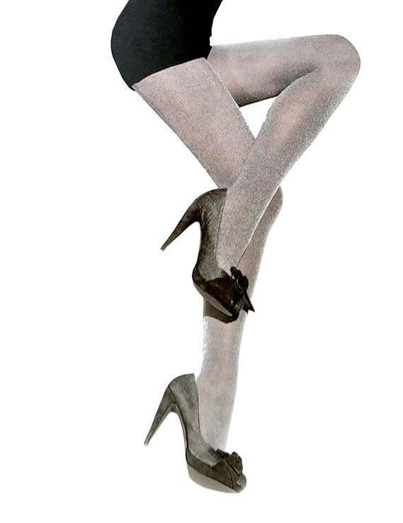 Knittex Racel 3D Microfaser Blickdichte Damen Strumpfhose Pantyhose Stockings in leicht glänzenden Schwarz Grau Silber Melang