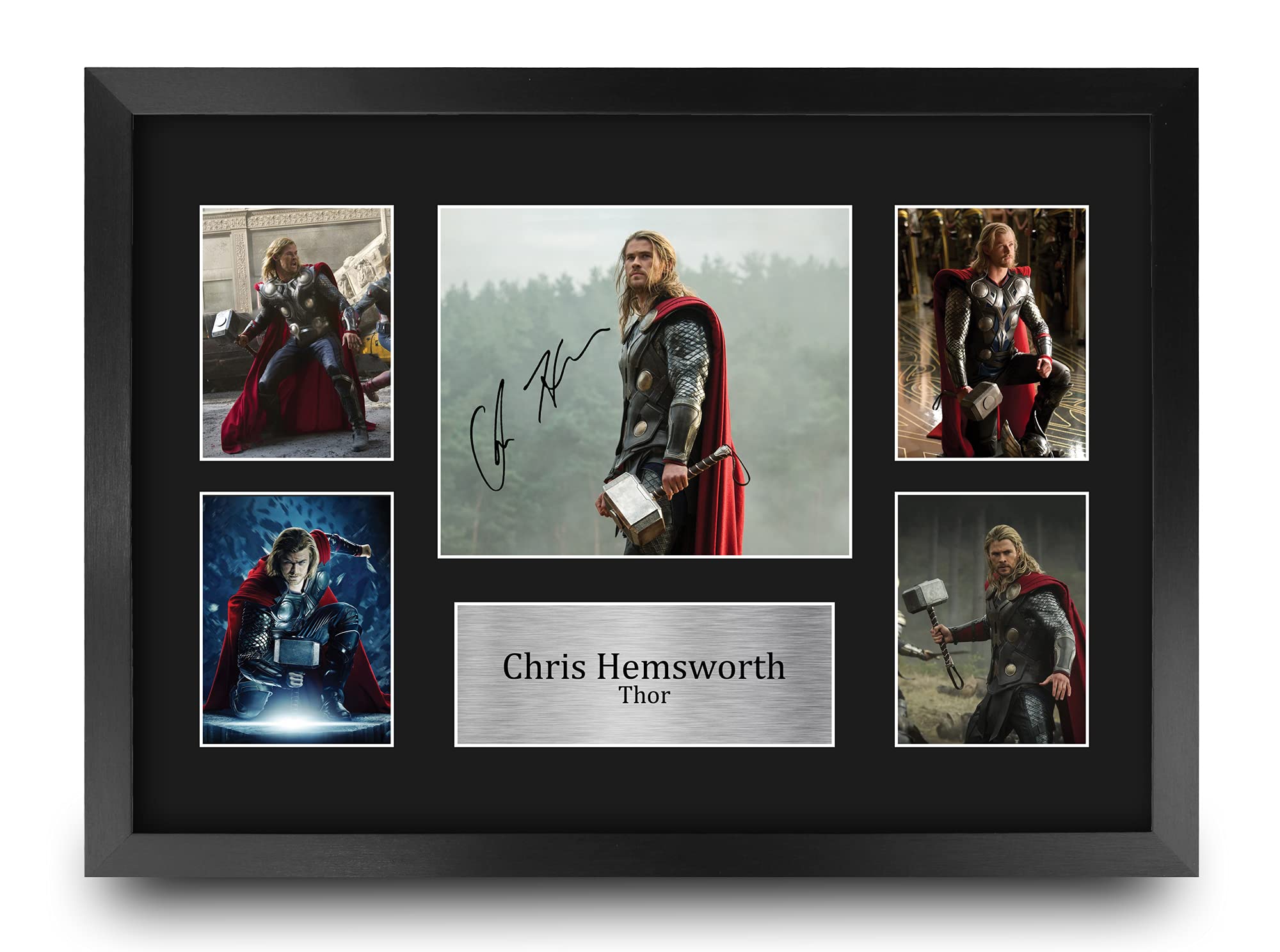 HWC Trading FR A3 Chris Hemsworth Thor Presents Printed Signed Autograph Picture for Movie Memorabilia Fans - A3 Framed