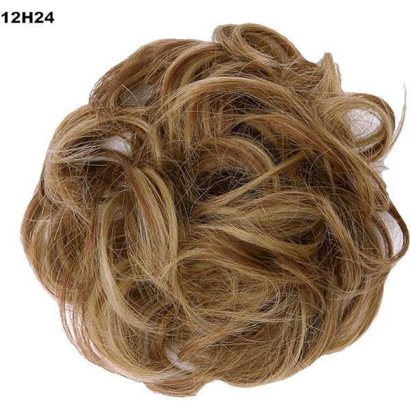 Prettywit Hairpieces Short Curly Hair Extension Messy Hair Bun