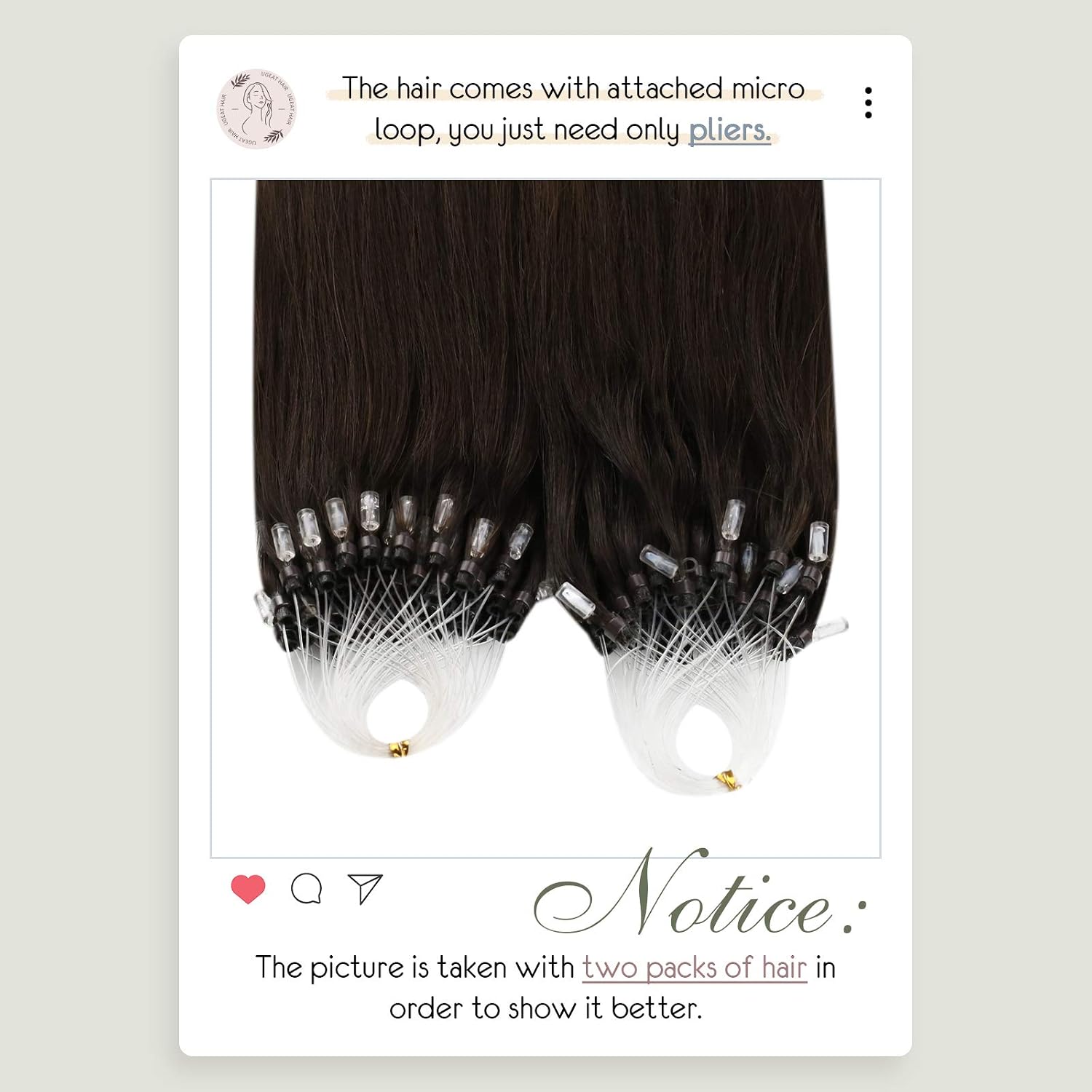 Ugeat Micro Ring Hair Extensions Brown Balayage Micro Link Hair Extensions Human Hair Brown to Light Blonde Balayage 14 Inch No Glue Needed 50G/50S #4/6/613 - Image 4