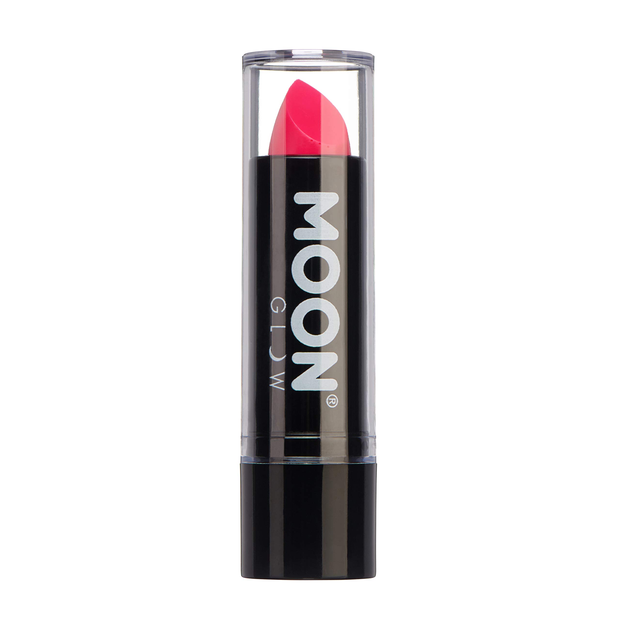 Neon UV Lipstick by Moon Glow - Intense Pink - Bright Neon Coloured Lipstick - Glows under UV