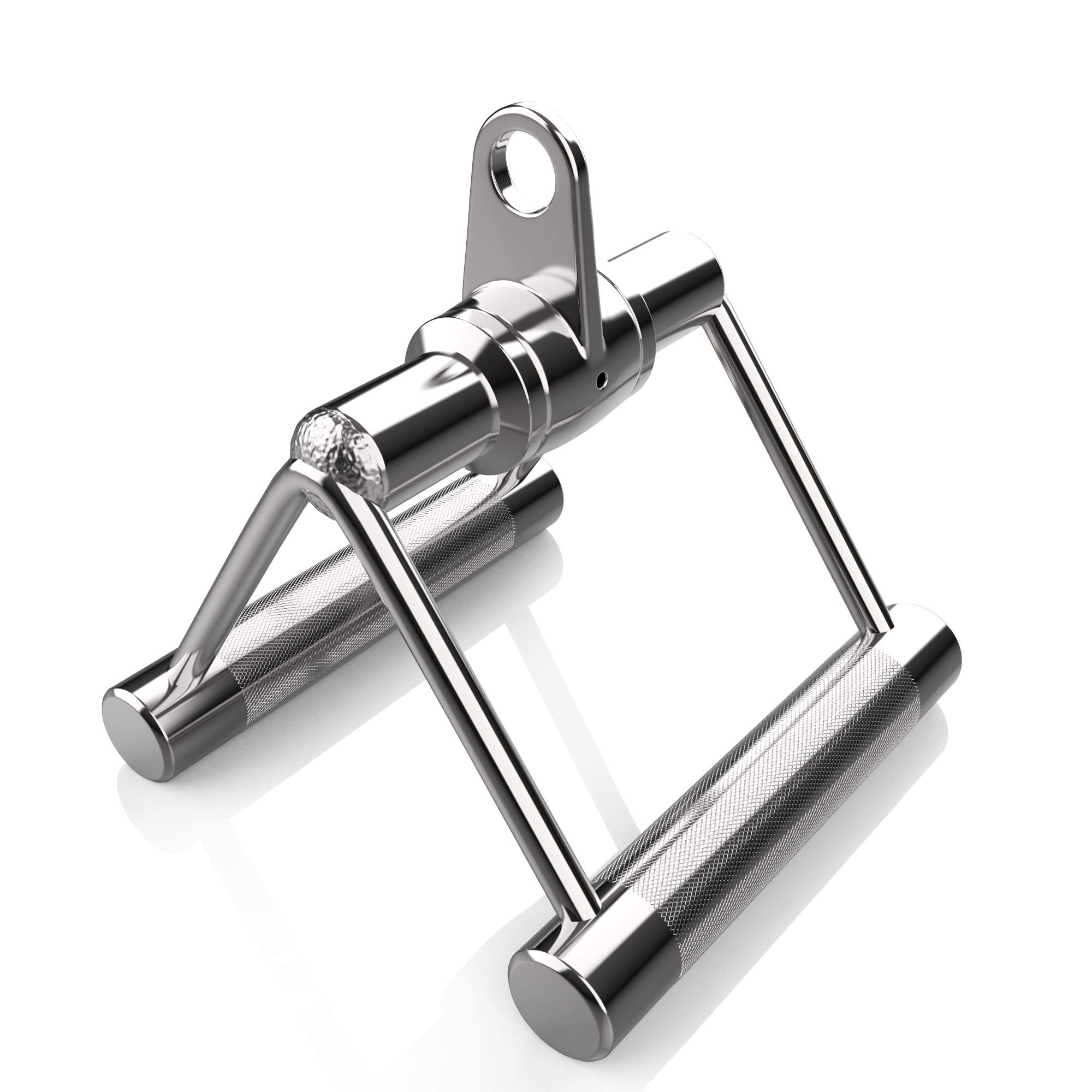 Cable Machine Attachments - Pull Down Rope Tricep Rope Straight Bar Stirrup Handle Row Handle Lat Pulldown Bar - Multigym Multi Home Gym Exercise Accessories Bars (Chrome Revolving Rowing Bar)