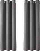 Deconovo Eyelet Blackout Curtains 72in 42x72 Grey Thermal 2 Panels view 1