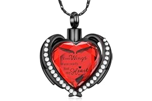 Imrsanl Cremation Jewelry for Ashes Pendant - Crystal Heart Urn Necklace with Mini Keepsake Urn Memorial Ash Jewelry