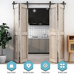 AONAYIOA 60"/5FT Bi-Folding Sliding Barn Door