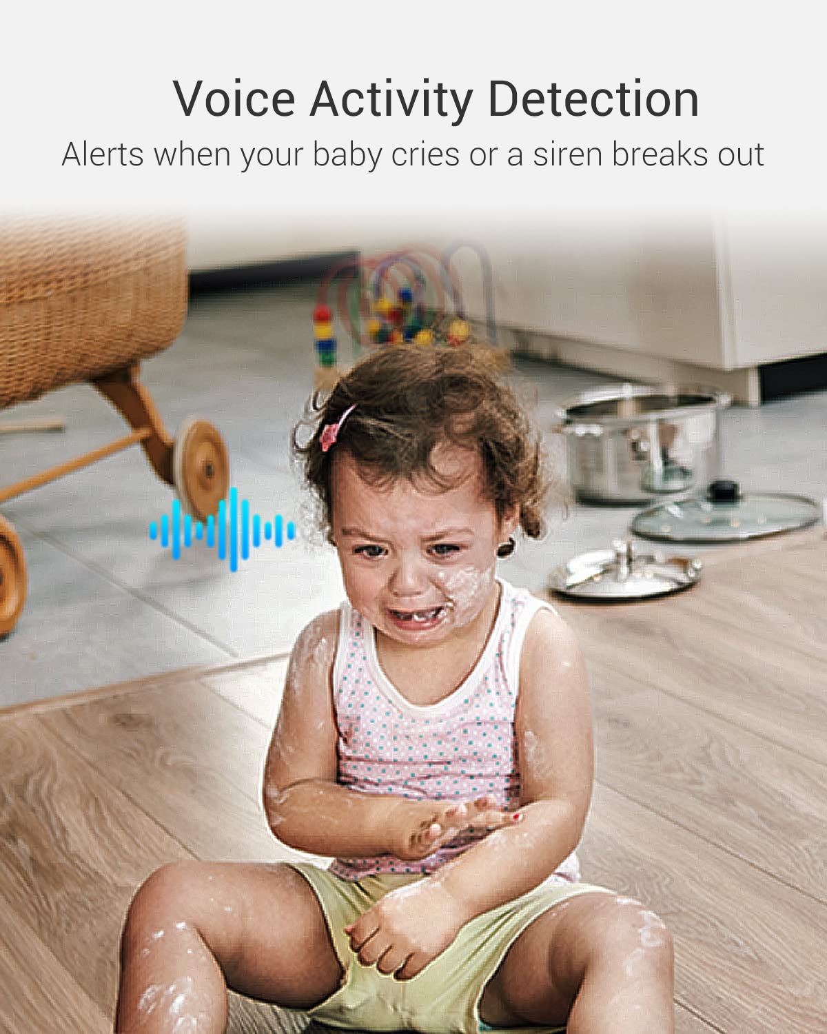 EZVIZ 4MP Indoor Camera, Pan/Tilt Baby Pet Monitor with AI Human and Pet Detection, Voice Activity Detection, Waving-Hand Recognition, Starlight Lens Color Vision, 2.4/5 GHz Dual-Band Wi-Fi | C6