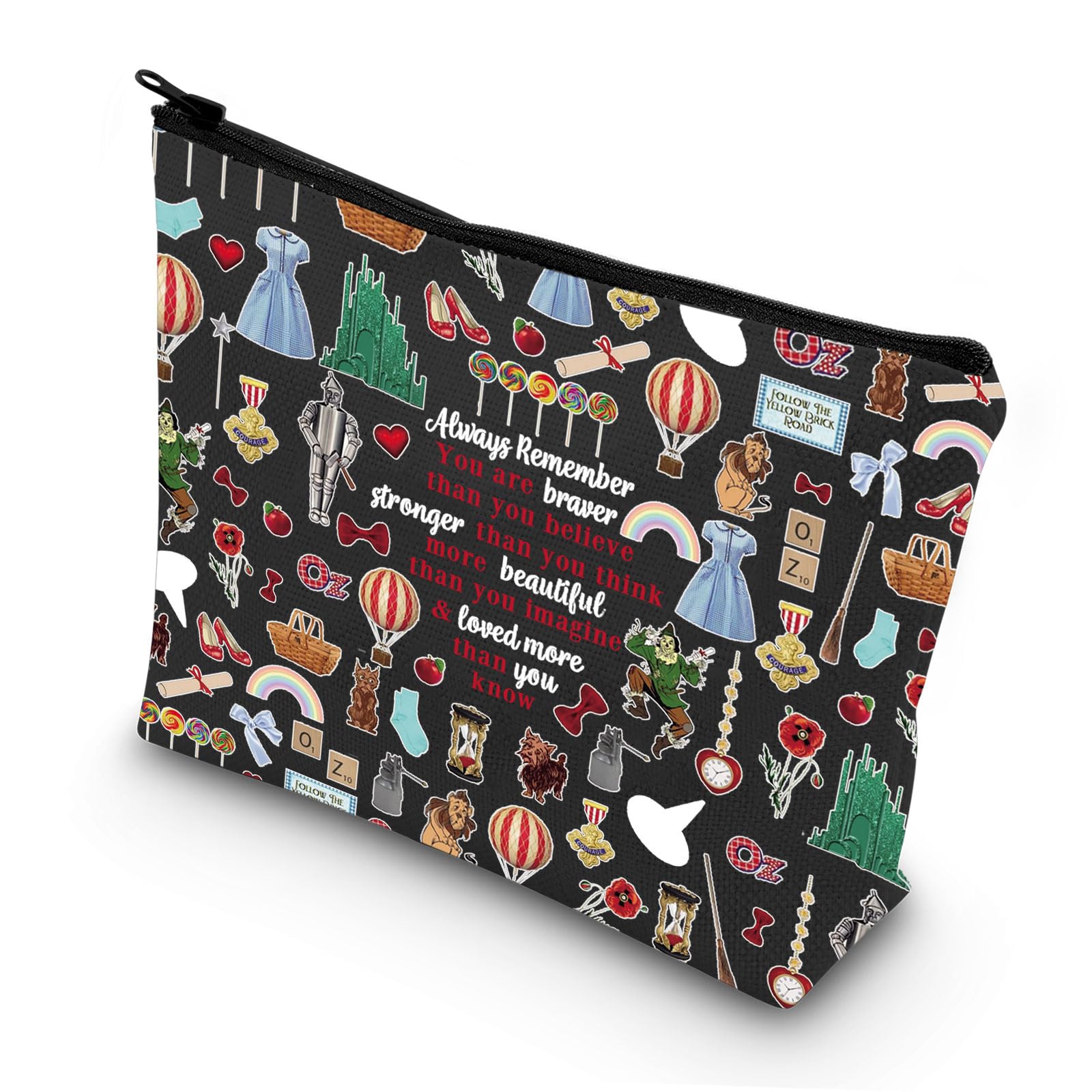 LEVLO Princess Red Slippers Cosmetic Bag Ruby Red Slippers Makeup Zipper Pouch Bag Wizard Movie Merch, Always Doro Black, Makeup Bag — image 1